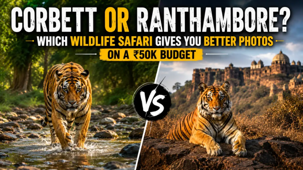 compare corbett and ranthambore for a 5 day wildlife photography trip in november on a 50k budget